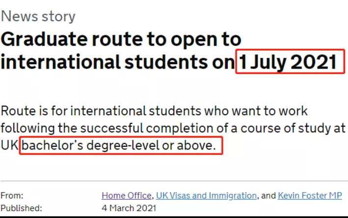 英国官方宣布：毕业生签证（PSW签证）将于7月1日开放申请！
